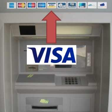 Geldautomat mit Visa-Logo